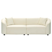 Curved Contemporary Sofa in Off-White: Plush Seating, Streamlined Design, and Durable Frame – Ideal for Stylish Living Spaces
