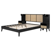 Bed Frame With 2 Nightstands Elegant Design With Lamps