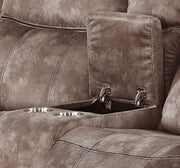 Zubaida - Two Tone Recliner Loveseat With USB Port Console