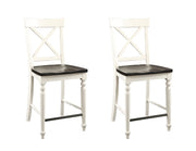 24" Tall Bar Stools (Set of 2) - Brown / White