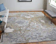 Astra Transitional Abstract, Gray/Gold/Ivory