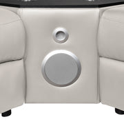Nova Modern Style Sectional with 2 Consoles (Reading Light + Fridge), Wedge with Bluetooth Speaker, LED and Lifting Wine Cabinet - Gray
