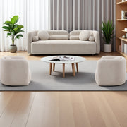 C3-2507, 3+1+1, Luxury Modern Couch for Living Room, Beige Boucle Fleece Upholstered Comfy Couch for Apartment Home Office, Light Beige