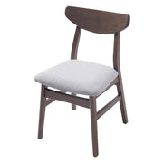 3-Piece Modern Table Set - Triangular Side Table & 2 Curved Wood Chairs, Minimalist Space-saving Brown Finishes for Living Room, Kitchen, Small Space, Easy to Assemble