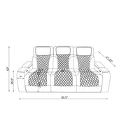 JULIAN SILVER 2PC LOVESEAT WITH PHR, LED & SPEAKER AND SOFA