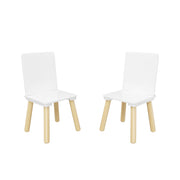 Kids Table And 2 Chairs Set, 3 Piece Toddler Activity Play - White
