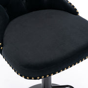 Swivel Barstools Adjusatble Seat Height, Modern Upholstered Bar Stools With Backs Comfortable Tufted For Home Pub And Kitchen Island (Set of 2)