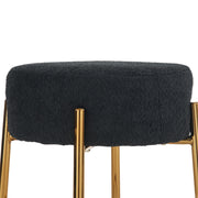 Round Bar Stools (Set of 2), Contemporary Upholstered Dining Stools For Kitchens, Coffee Shops And Bar Stores - Legs