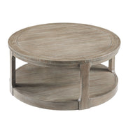 40inch Large Curved 2 Tier Traditional Round Circle Wooden Center Coffee Table,Rounded Table with Wheels,Mid Century Rustic Style Table for living Room,Office,Apartment,Light Brown
