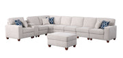 Ted - Sectional Sofa With Ottoman - Beige
