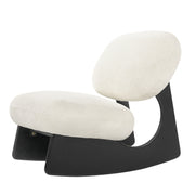 Modern Curved Hollow Base Rocking Accent Chair, Soft Textured Chenille Upholstered Armless Rocker Lounge Chair, Unique Sculptural Rocking Chair for Living Room Bedroom Nursery