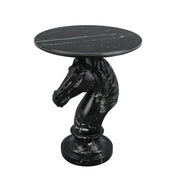 Horse Head Accent Table Animal Statue End Tables Livingroom, Black
