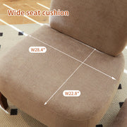 Cute Accent Chair with Solid Wood Legs, Living Room Chair with Soft Fabric Cushion, Cozy Bedroom Chair, Comfy Armless Reading Chair for Apartment, Waiting Room, Balcony,Set of 2(Camel)