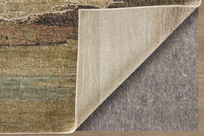 Pearson Modern Abstract, Green/Ivory/Brown
