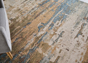 Pearson Modern Abstract, Blue/Ivory/Brown
