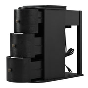 Modern End Table with Hidden Cup Holder Drawer, Charging Station & Pull-Out Side Table, Wooden Bedside Table with 2 Storage Drawers, Space Saving End Table for Bedroom & Living Room