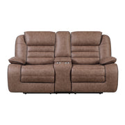 LUCIUS BROWN 3PC CONSOLE RECLINING LOVESEAT-SOFA AND RECLINER
