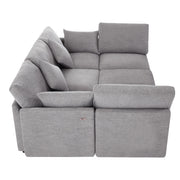 Sectional Sofa Modular U-Shaped With Ottoman & USB Ports