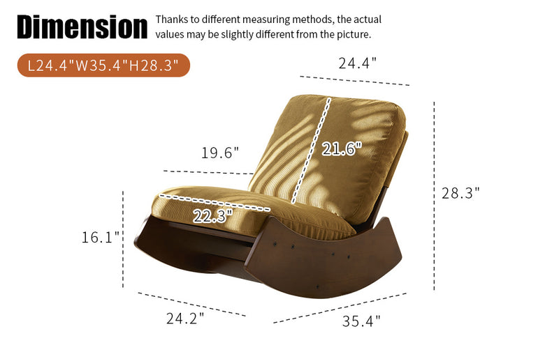 Comfortable Glider Rocking Chair, High-Quality Upholstery Glider Chair, Solid Wood Frame, Perfect for Multiple Settings Accent Reading Chair for Bedroom,Living Room