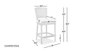 Triomphe - Rattan Wicker High Back Armless Counter Bar Stool
