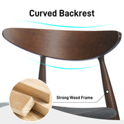 Mid-Century Modern 5-Piece Dining Set with Rubberwood Frame, Ergonomic Chairs in Walnut and Charcoal Finish