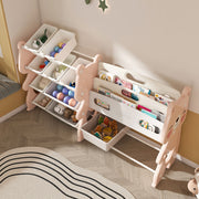 Kids Toy Storage Organizer With 2 Tier Bookshelf, Toy Storage With 12 Bins