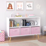 Bookcase With Collapsible Drawers, Book Display Organizer