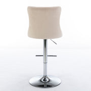 Swivel Barstools Adjusatble Seat Height From 25-33", Modern Upholstered Base Bar Stools With Backs Comfortable Tufted For Home Pub And Kitchen Island (Set of 2)