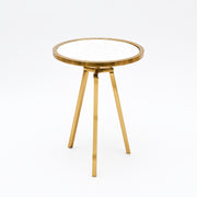 Round Marble Top Side Table Gold Metal Frame End Table