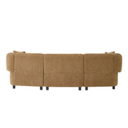 98.5 ' Curved Designed Contemporary 3-Seater Sofa in Mocha: Plush Seating, Streamlined Design, and Durable Frame – Ideal for Stylish Living Spaces