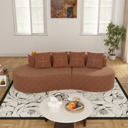 Modern Curved Sectional 3 Seat Minimalist Elegant Half Moon Sofa Compressed Modular Sectional Sofa for Living Room, Office, Apartment
