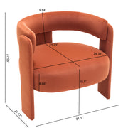 Accent Chair for Living Room, Velvet Comfy Single Sofa Chair Mid-Century Modern Armchair Wooden Legs for Bedroom Office Reading
