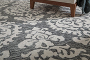Belfort Traditional Floral & Botanical, Gray/Ivory/Black