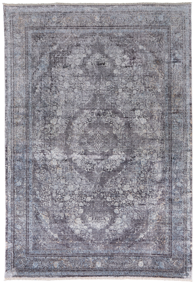 Sarrant Transitional Medallion, Gray/Silver/Ivory