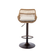 Modern Swivel Bar Stools Adjustable Counter Chairs With Footrest (Set of 2)