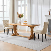 Dining Room Chairs Set of 2,Vintage Sheepskin Texture PU Leather,High Back with Button Tufted & Nailhead Trim,Wood Frame,S-Spring & Resilient Sponge Cushion,Ideal for Kitchen,Beige,SW1101BG