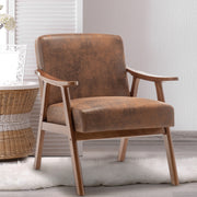 Mid-Century Modern Wingback Accent Chair with Solid Wood Frame and Extra-Thick Backrest – Lounge Chair for Living Room, Bedroom, or Reading Room
