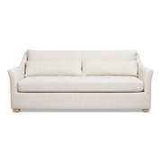 Ada - Flared Arm Contemporary Sofa With Lumbar Pillows - Flax White