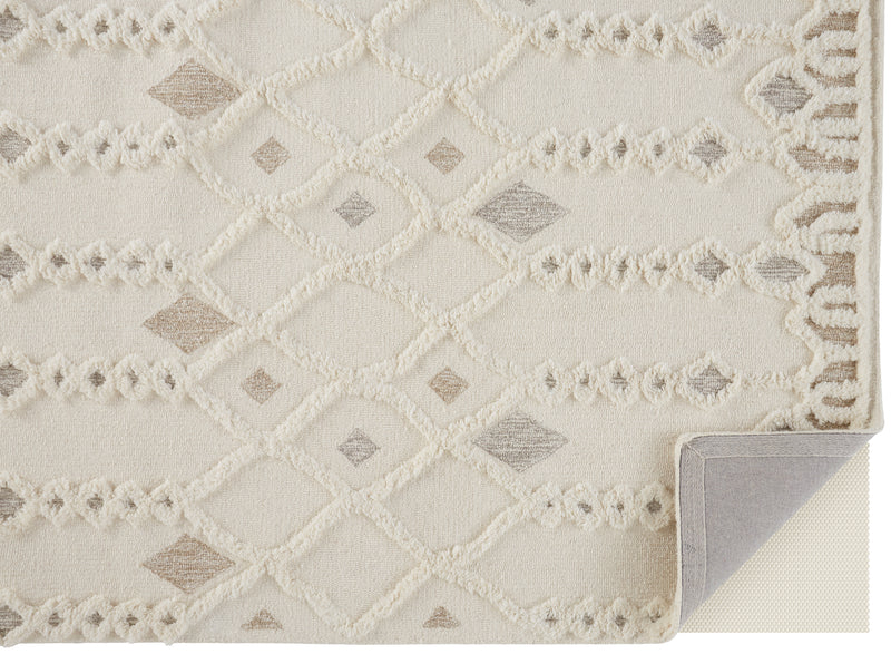 Anica Transitional Trellis & Lattice, Ivory/Tan/Silver