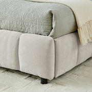 California King size Upholstered Bed ,comfortable upholstered bed frame, Chenille fabric, with headboard and solid bed frame. With drawer for storage.-Beige(90.5''*80.5''*31'')