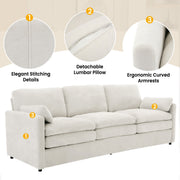 Cozy Upholstered 3 Seater Sofa Cushion For Living Room