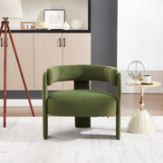 Accent Chair for Living Room, Velvet Comfy Single Sofa Chair Mid-Century Modern Armchair Wooden Legs for Bedroom Office Reading