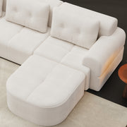 Modular Sectional Sofa Couch with Chaise, Full-Foam Structure, Compression Packaging Design, Woven Texture Upholstery, Oversized Modern Sofa for Living Room