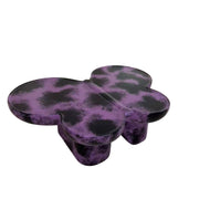Modern Coffee Table Faux Travertine Textured for Livingroom/Office,Purple + Black