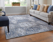 Gaspar Modern Damask, Blue/Gray/Taupe