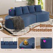Modern Curved Sectional 3 Seat Minimalist Elegant Half Moon Sofa Compressed Modular Sectional Sofa for Living Room, Office, Apartment