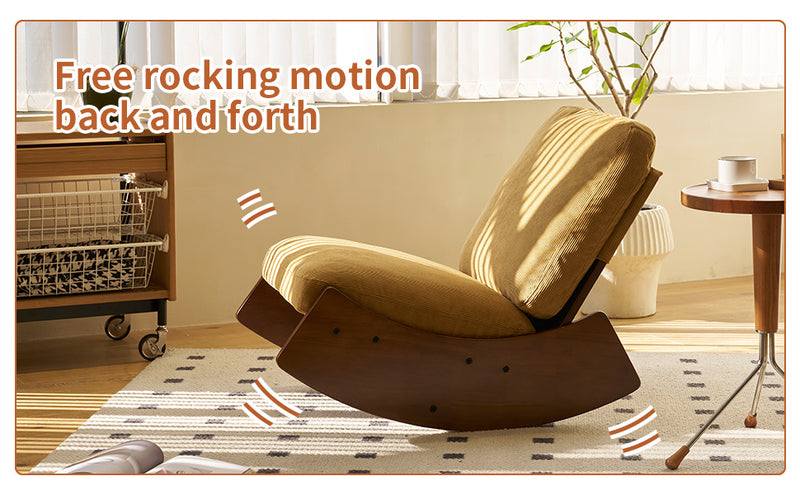 Comfortable Glider Rocking Chair, High-Quality Upholstery Glider Chair, Solid Wood Frame, Perfect for Multiple Settings Accent Reading Chair for Bedroom,Living Room
