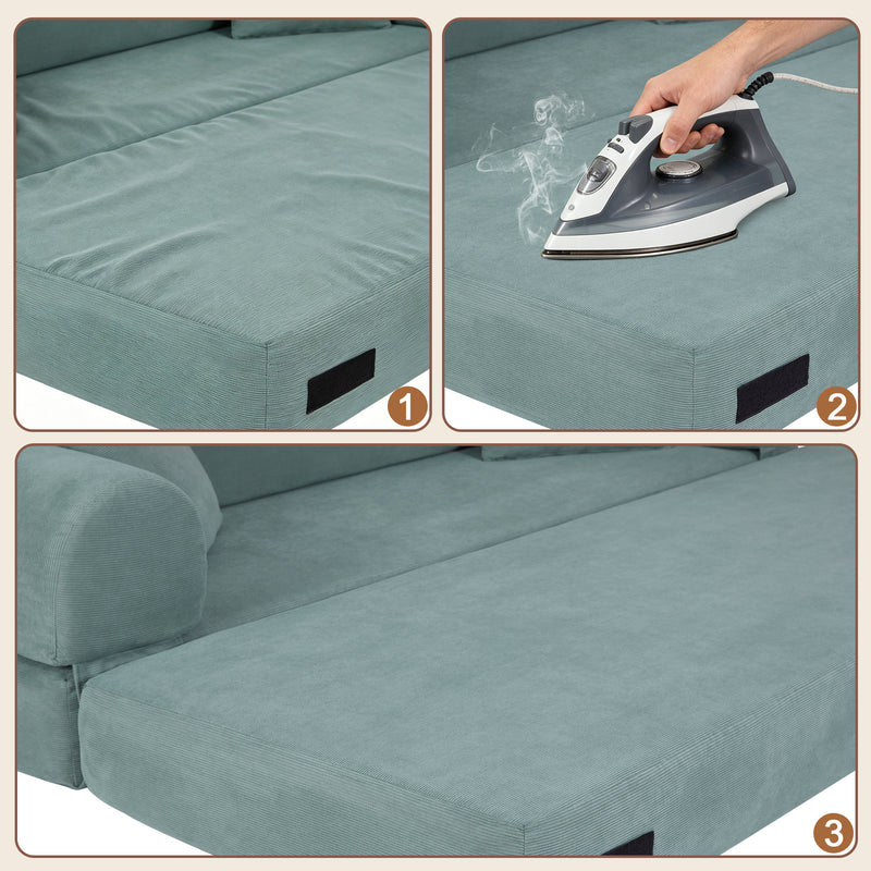 Convertible Sofa Bed Couch,80 Inch Boneless Couches for Living Room,Folding Sleeper Sofa Bed Queen with Storage,Corduroy Flod Out Couch Compressed Couch in a Box