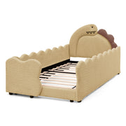 Cute Dinosaur Shaped Bed With Safety Guardrail, Toddler Frame