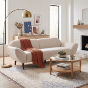 Cloud Haven 83.75 in. Curved 3 Seater Modern Upholstered Chenille Sofa,Beige